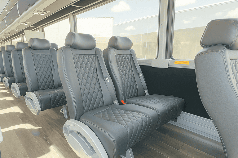 interior of Charter Bus Rental Cedar Park charter bus